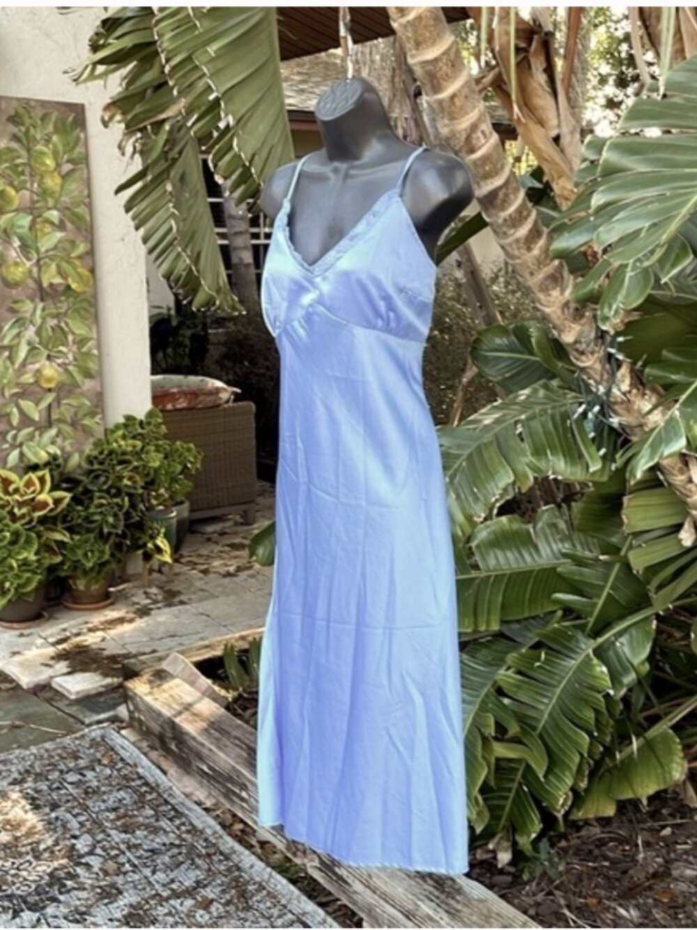 Japna Sky Blue Slip Dress size M - Picture 2 of 3